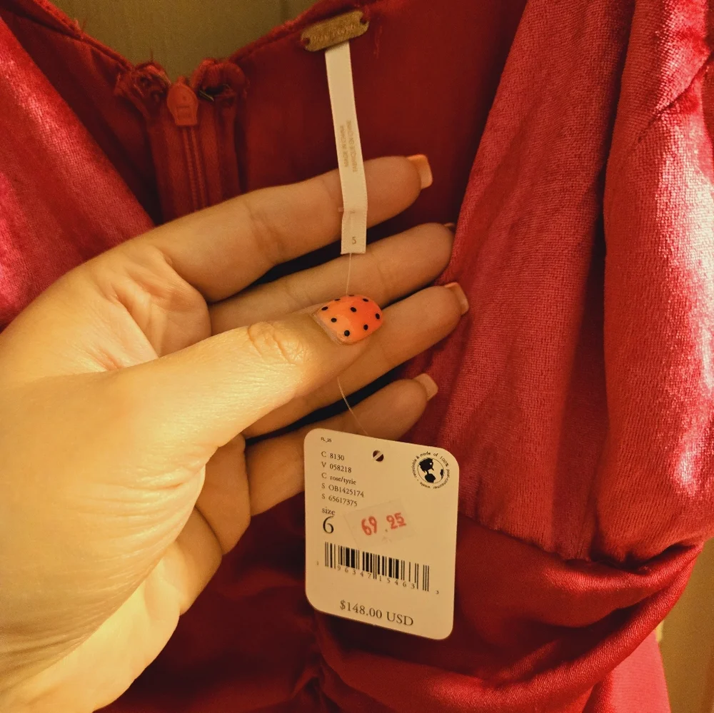 New Free People size 6 hot pink romper